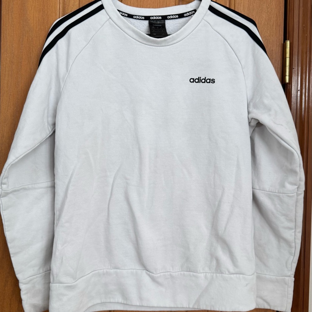 Adidas Men's Crewneck Sweater sweatshirt in White and Black size M